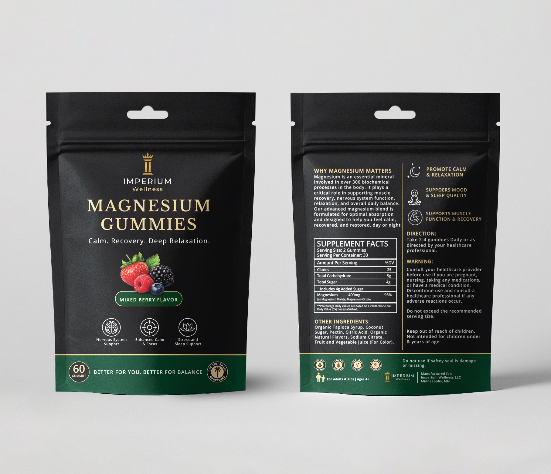 Magnesium Gummies Calm Focus, Recovery & Restful Sleep Support